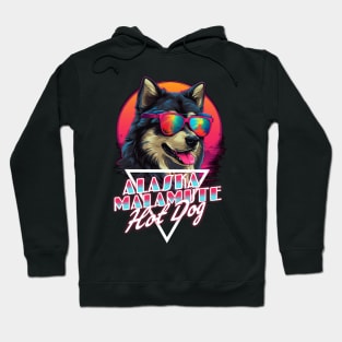 Retro Wave Alaska Malmute Hot Dog Shirt Hoodie